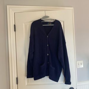 Alexander Julian Navy button up sweater cardigan
